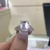 4ct Three-stone Emerald Cut White Sapphire Engagement Ring