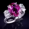 Oval Cut Three Stone Amethyst 8 Carat Engagement Ring