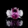 Oval Cut Three Stone Amethyst 8 Carat Engagement Ring