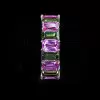 Pink & Olive Green Sapphire 12 Carat Eternity Band