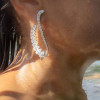 7.95ct Pear Cut White Sapphire Cuff Earrings 