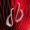 7.95ct Pear Cut White Sapphire Cuff Earrings 
