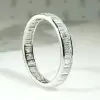 3.85ct Emerald Cut White Sapphire Eternity Band