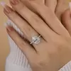 2ct Pear Cut White Sapphire Classic Halo Engagement Ring