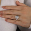 2ct Pear Cut White Sapphire Classic Halo Engagement Ring