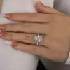 2ct Pear Cut White Sapphire Classic Halo Engagement Ring