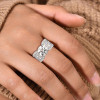 3.2ct Round Cut White Sapphire Engagement Ring