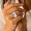 3.2ct Round Cut White Sapphire Engagement Ring