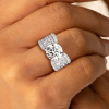 3.2ct Round Cut White Sapphire Engagement Ring