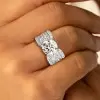 3.2ct Round Cut White Sapphire Engagement Ring