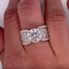 3.2ct Round Cut White Sapphire Engagement Ring