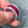 7.8ctw Radiant Cut Fuchsia Sapphire Eternity Band