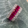 7.8ctw Radiant Cut Fuchsia Sapphire Eternity Band
