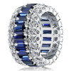 7.8ct Baguette Cut Blue Sapphire Eternity Band