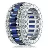 7.8ct Baguette Cut Blue Sapphire Eternity Band