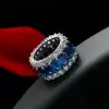 7.8ct Baguette Cut Blue Sapphire Eternity Band