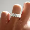10ctw Oval Cut White Sapphire Classic Eternity Ring