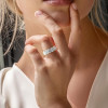 10ctw Oval Cut White Sapphire Classic Eternity Ring