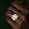8ct Pear Cut White Sapphire Engagement Ring