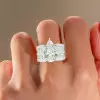 8ct Pear Cut White Sapphire Engagement Ring