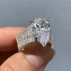 8ct Pear Cut White Sapphire Engagement Ring