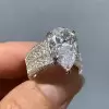 8ct Pear Cut White Sapphire Engagement Ring