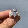 8ct Pear Cut White Sapphire Engagement Ring