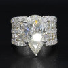 8ct Pear Cut White Sapphire Engagement Ring