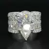 8ct Pear Cut White Sapphire Engagement Ring
