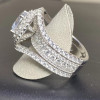 3.8ct Round Cut White Sapphire Three-piece Wedding Ring Set