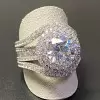 3.8ct Round Cut White Sapphire Three-piece Wedding Ring Set