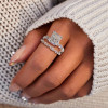 2.5ct Radiant Cut White Sapphire 2pcs Bridal Set