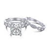 2.5ct Radiant Cut White Sapphire 2pcs Bridal Set