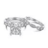 2.5ct Radiant Cut White Sapphire 2pcs Bridal Set