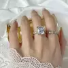 2.5ct Radiant Cut White Sapphire 2pcs Bridal Set