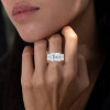 4ct Princess Cut White Sapphire Engagement Ring