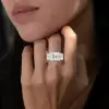 4ct Princess Cut White Sapphire Engagement Ring