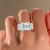 4ct Princess Cut White Sapphire Engagement Ring