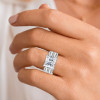 4ct Princess Cut White Sapphire Engagement Ring