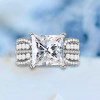 4ct Princess Cut White Sapphire Engagement Ring