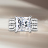 4ct Princess Cut White Sapphire Engagement Ring