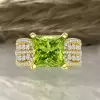 4ct Princess Cut Peridot Engagement Ring