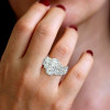 4.8ct Halo Oval Cut Eternity Shank Luxurious Engagement Ring