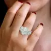4.8ct Halo Oval Cut Eternity Shank Luxurious Engagement Ring