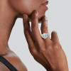 4.8ct Halo Oval Cut Eternity Shank Luxurious Engagement Ring