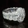 4.8ct Halo Oval Cut Eternity Shank Luxurious Engagement Ring