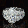 4.8ct Halo Oval Cut Eternity Shank Luxurious Engagement Ring