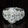 4.8ct Halo Oval Cut Eternity Shank Luxurious Engagement Ring