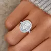 2ct Oval Cut White Sapphire Halo Engagement Ring