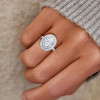 2ct Oval Cut White Sapphire Halo Engagement Ring